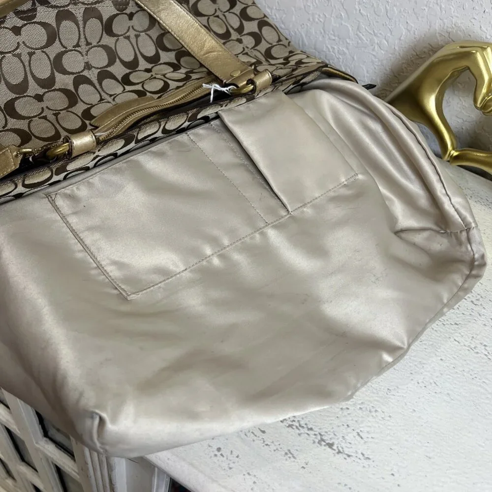 Coach (2010) Penelope Signature Jacquard Women’s Shoulder Bag Gold/Tan F14694 - Picture 16 of 16